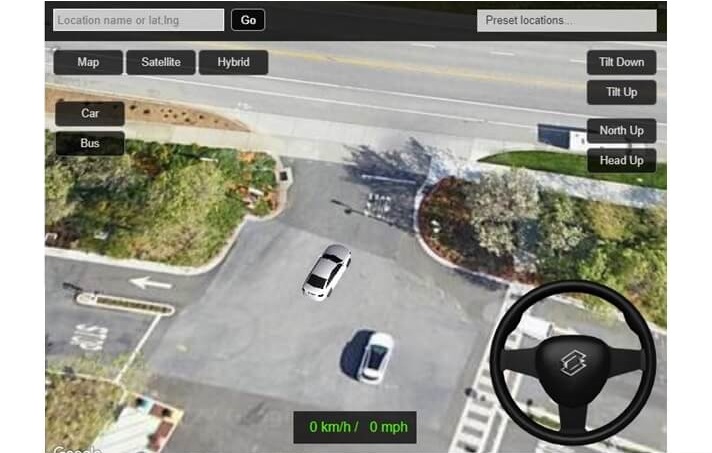 Driving Simulator em 3D: pilote um carro pelo Google Maps de onde